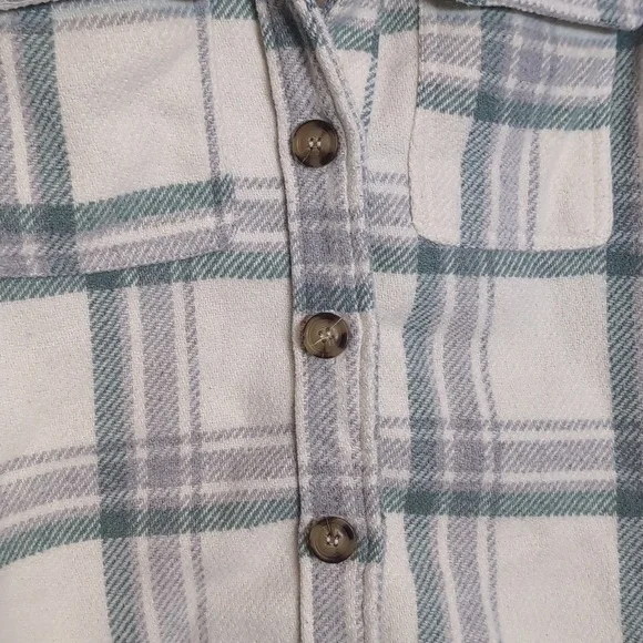 Girls Plaid Shacket Shirt Jacket Button Down - Picture 2 of 4